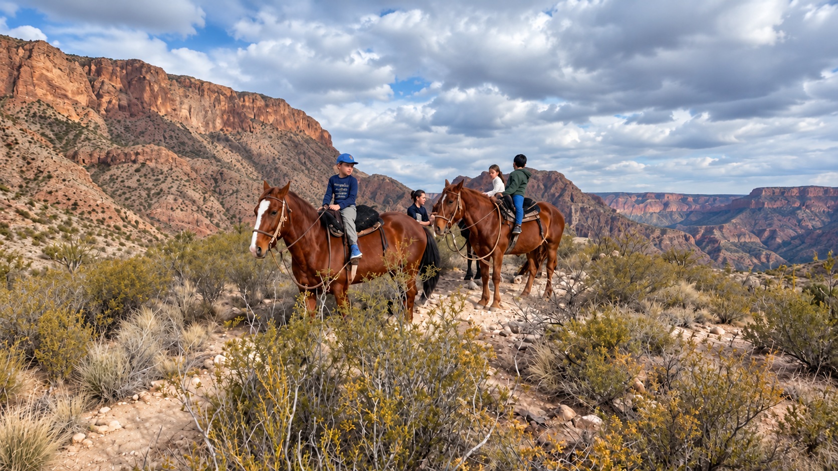 Cabalgata entre las montañas del Cañón del Atuel
